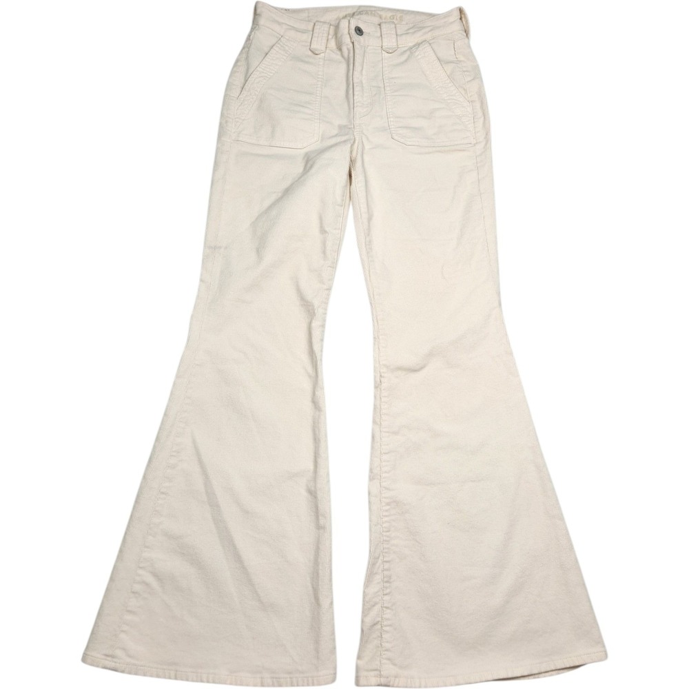 American Eagle Outfitters Cream Boot Cut Flare Pants